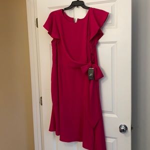 Crepe hot pink dress formal/semi formal